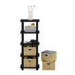 Furinno TURN-N-TUBE Engineered Wood 4-Bins System Rack in Espresso/Black