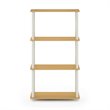 Furinno TURN-N-TUBE Wood 4-Tier Multipurpose Shelf Display Rack in Beech/Natural