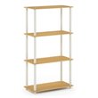 Furinno TURN-N-TUBE Wood 4-Tier Multipurpose Shelf Display Rack in Beech/Natural