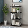 Furinno TURN-N-TUBE Wood 4-Tier Multipurpose Shelf Display Rack in Black/Gray