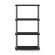 Furinno TURN-N-TUBE Wood 4-Tier Multipurpose Shelf Display Rack in Black/Gray