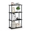 Furinno TURN-N-TUBE Wood 4-Tier Multipurpose Shelf Display Rack in Black/Gray