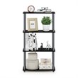 Furinno TURN-N-TUBE Wood 4-Tier Multipurpose Shelf Display Rack in Black/Gray