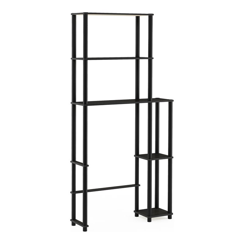 Furinno TURN-N-TUBE Wood Toilet Space Saver with 5 Shelves in Espresso/Black