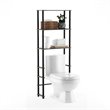 Furinno TURN-N-TUBE Wood Toilet Space Saver with 3 Shelves in Oak Gray/Black