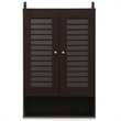 Furinno INDO Contemporary Engineered Wood Double Door Wall Cabinet in Espresso