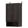 Furinno INDO Contemporary Engineered Wood Double Door Wall Cabinet in Espresso