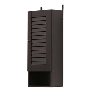 Furinno INDO Contemporary Engineered Wood Slim Wall Cabinet in Espresso