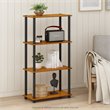 Furinno TURN-N-TUBE Wood 4-Tier Shelf Display Rack in Light Cherry/Black
