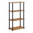 Furinno TURN-N-TUBE Wood 4-Tier Shelf Display Rack in Light Cherry/Black