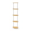 Furinno TURN-N-TUBE Wood 5 Tier Corner Display Rack in Beech/Natural