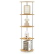 Furinno TURN-N-TUBE Wood 5 Tier Corner Display Rack in Beech/Natural