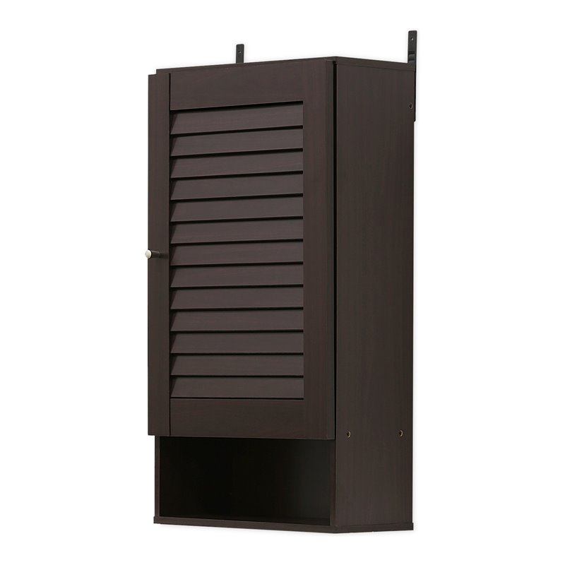 Furinno INDO Contemporary Engineered Wood Wide Wall Cabinet in Espresso