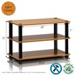 Furinno TURN-S-TUBE Engineered Wood 3-Tier Shoe Rack in Light Cherry/Black