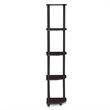 Furinno TURN-N-TUBE Wood 5 Tier Corner Display Rack in Dark Walnut