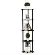 Furinno TURN-N-TUBE Wood 5 Tier Corner Display Rack in Dark Walnut