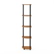 Furinno TURN-N-TUBE Wood 5 Tier Corner Display Rack in Light Cherry/Black
