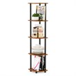 Furinno TURN-N-TUBE Wood 5 Tier Corner Display Rack in Light Cherry/Black
