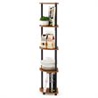 Furinno TURN-N-TUBE Wood 5 Tier Corner Display Rack in Light Cherry/Black