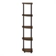 Furinno TURN-N-TUBE Wood 5 Tier Corner Display Rack in Walnut/Brown