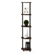 Furinno TURN-N-TUBE Wood 5 Tier Corner Display Rack in Walnut/Brown