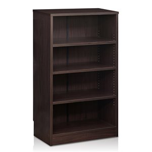 Furinno INDO Engineered Wood 4-Tier Accessories Storage Shelf in Espresso