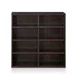 Furinno INDO Engineered Wood 4x2 Stackable Accessories Storage Shelf in Espresso