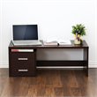 Furinno INDO Engineered Wood Petite Stackable 2-Drawers Storage Cube in Espresso