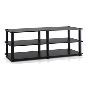 Furinno TURN-S-TUBE Wood No Tools 3-Tier Shoe Storage Rack in Espresso/Black
