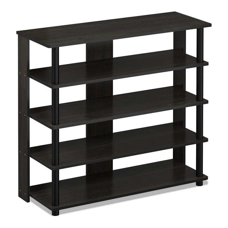 Furinno TURN-N-TUBE Engineered Wood 5-Tier Wide Shoe Rack in Espresso