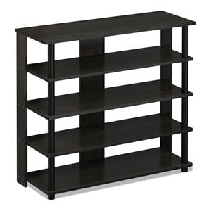Furinno TURN-N-TUBE Engineered Wood 5-Tier Wide Shoe Rack in Espresso