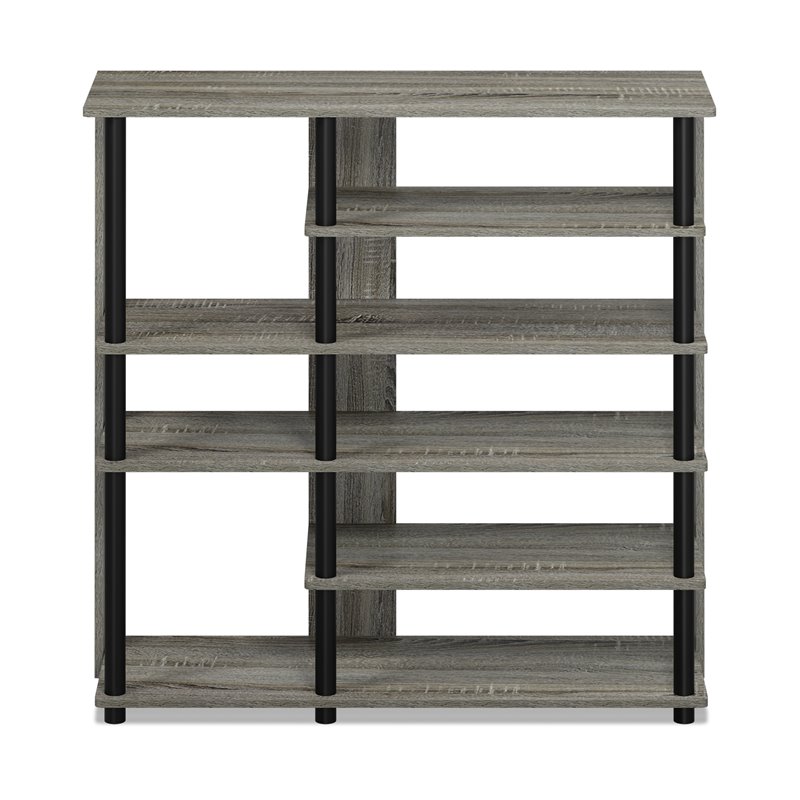 Furinno TURN-N-TUBE Engineered Wood Multi Storage Shoe Rack in French Oak Gray