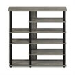 Furinno TURN-N-TUBE Engineered Wood Multi Storage Shoe Rack in French Oak Gray