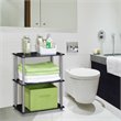 Furinno TURN-N-TUBE Wood 3-Tier Compact Shelf Display Rack in Black/Gray