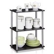 Furinno TURN-N-TUBE Wood 3-Tier Compact Shelf Display Rack in Black/Gray
