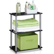 Furinno TURN-N-TUBE Wood 3-Tier Compact Shelf Display Rack in Black/Gray