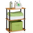 Furinno TURN-N-TUBE Wood 3-Tier Compact Shelf Display Rack in Light Cherry/Black