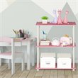 Furinno TURN-N-TUBE Wood 3-Tier Compact Shelf Display Rack in Pink/White
