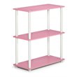 Furinno TURN-N-TUBE Wood 3-Tier Compact Shelf Display Rack in Pink/White