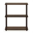 Furinno TURN-N-TUBE Wood 3-Tier Compact Shelf Display Rack in Walnut/Brown