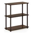 Furinno TURN-N-TUBE Wood 3-Tier Compact Shelf Display Rack in Walnut/Brown