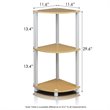 Furinno TURN-N-TUBE Wood 3-Tier Corner Display Rack in Beech/Natural