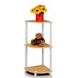 Furinno TURN-N-TUBE Wood 3-Tier Corner Display Rack in Beech/Natural