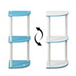 Furinno TURN-N-TUBE Wood 3-Tier Corner Display Rack in Light Blue/White