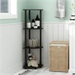Furinno TURN-N-TUBE Wood 4-Tier Corner Display Rack in Espresso/Black