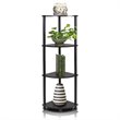 Furinno TURN-N-TUBE Wood 4-Tier Corner Display Rack in Espresso/Black