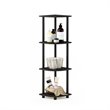 Furinno TURN-N-TUBE Wood 4-Tier Corner Display Rack in Espresso/Black
