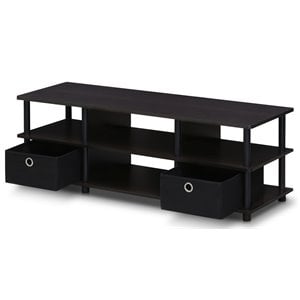 Furinno ECON Wood TV Entertainment Center for TV up to 43&quot in Espresso/Black