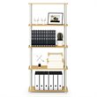 Furinno TURN-N-TUBE Wood 5-Tier Multipurpose Shelf Display Rack in Beech/Natural