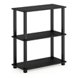 Furinno TURN-S-TUBE Wood 3-Tier Compact Shelf Display Rack in Americano Black